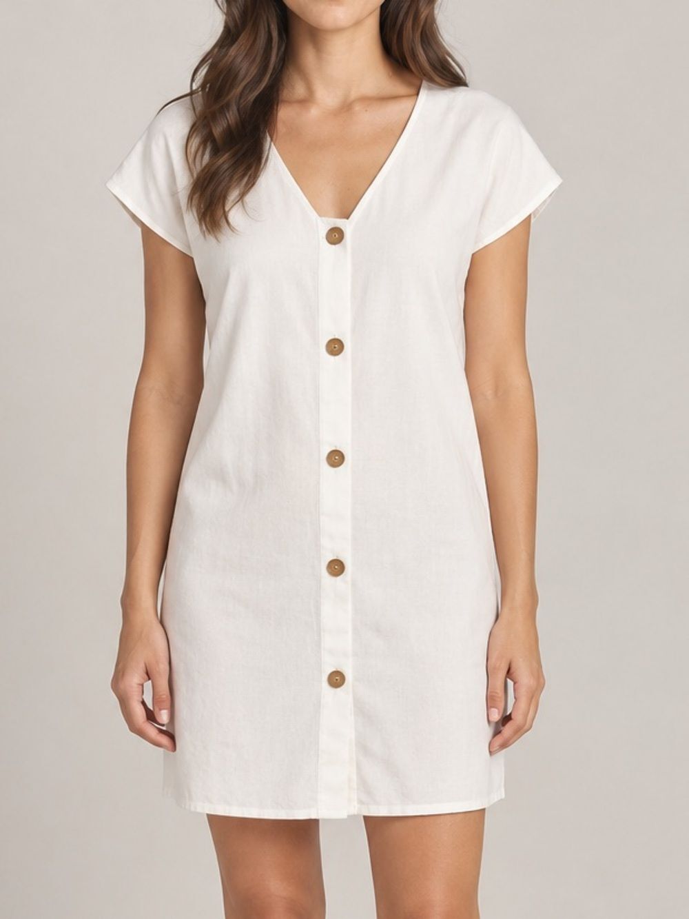 Maria Oliver Andi Button Mini Dress in White Sz. XS